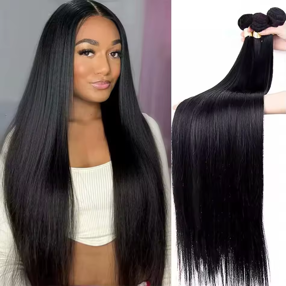 Pague 2 Y LLEVE 4💥Extensiones en tira de cabello humano lacio europeo - En cinta Remy natural y miden 60 cms de largo