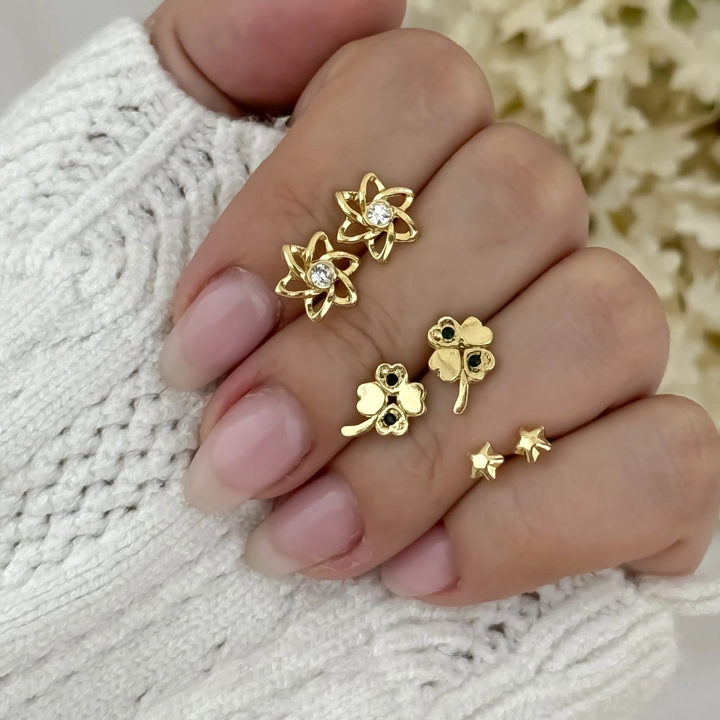 Set x3 Topitos para mujer en Oro Laminado de 18k💥PROMO DE REMATE CON 50% DCTO