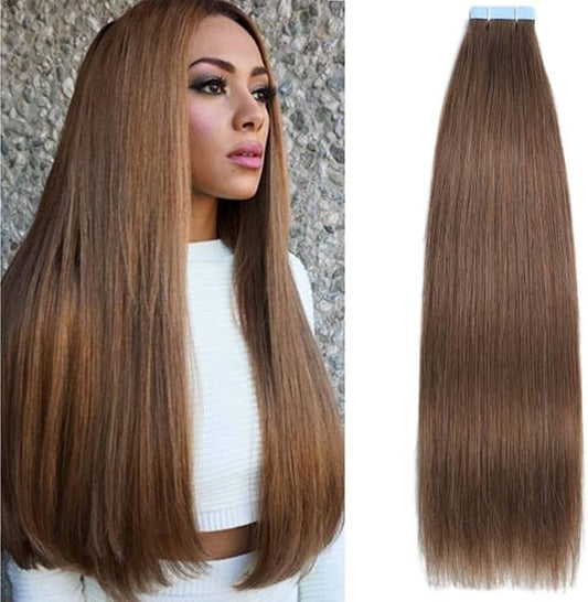 Pague 2 Y LLEVE 4💥Extensiones en tira de cabello humano lacio europeo - En cinta Remy natural y miden 60 cms de largo