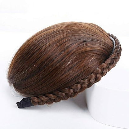 Diadema con flequillo castaño de cabello sintético - Disimula la calvicie fácilmente💥 HOY 50% DCTO